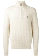 Polo Ralph Lauren - Cable Knit Zipped Jumper - Men - Cotton - L, Nude/neutrals, Cotton