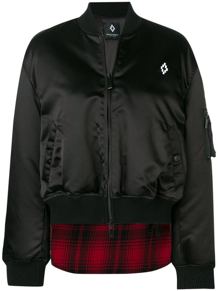 Marcelo Burlon County Of Milan Checked Rear Bomber Jacket - Black