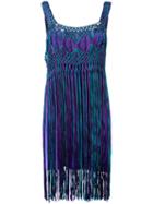 Alberta Ferretti Tassel Dress, Women's, Size: 44, Pink/purple, Rayon/other Fibers