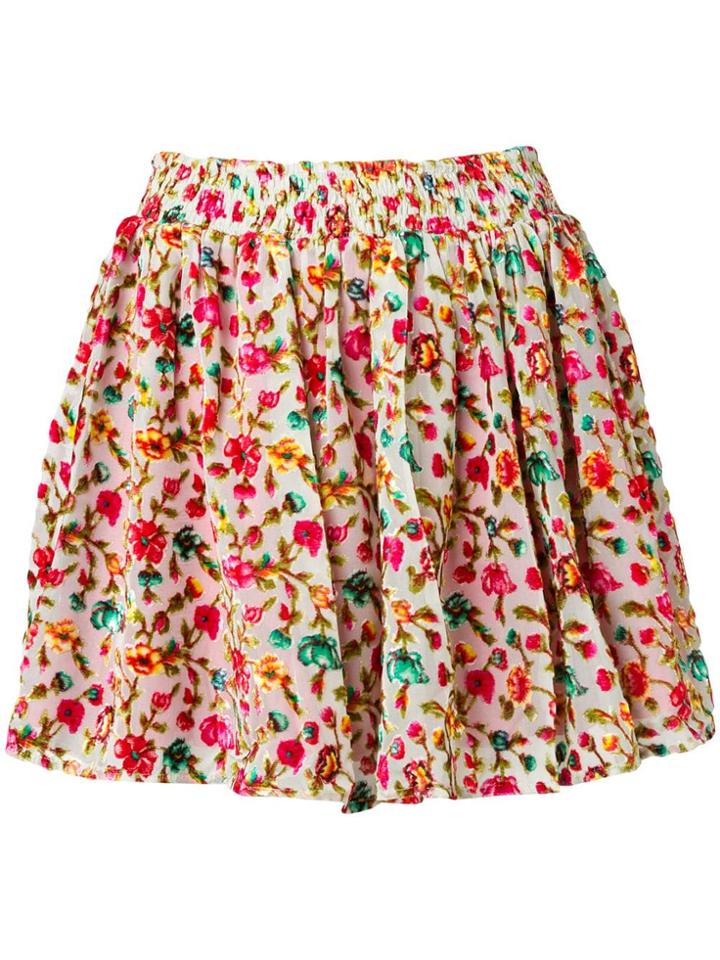 Mes Demoiselles Floral Print Short Skirt - Green