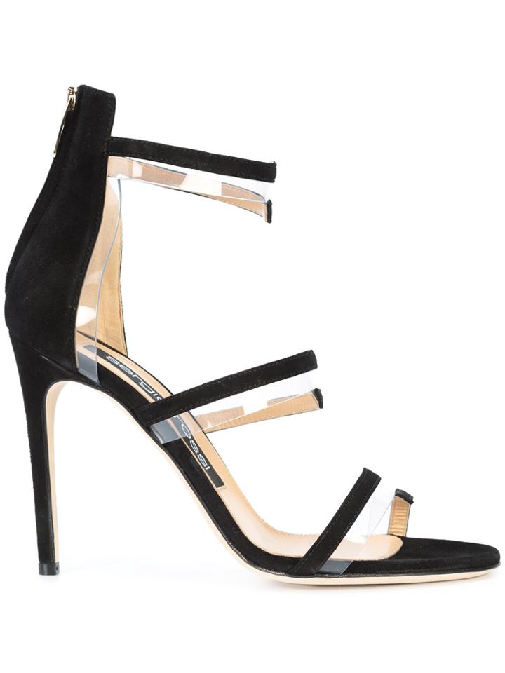 Sergio Rossi Disconnected Strappy Stiletto Sandals - Black