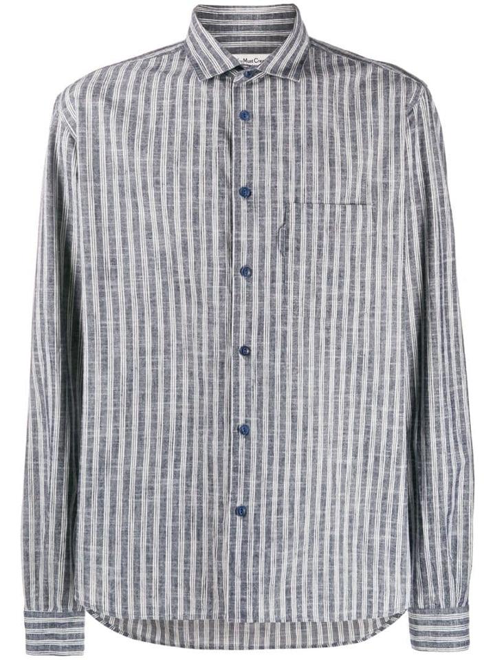 Ymc Relaxed Fit Striped Shirt - Blue