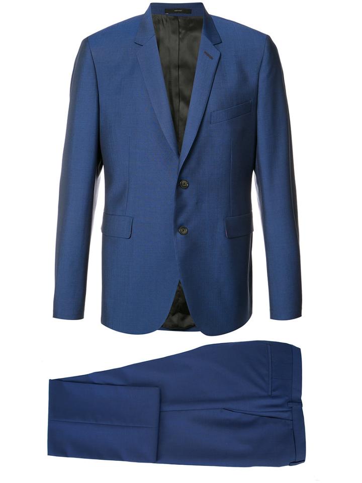 Paul Smith Notched Lapel Two-piece Suit, Men's, Size: 40, Blue, Viscose/mohair/wool
