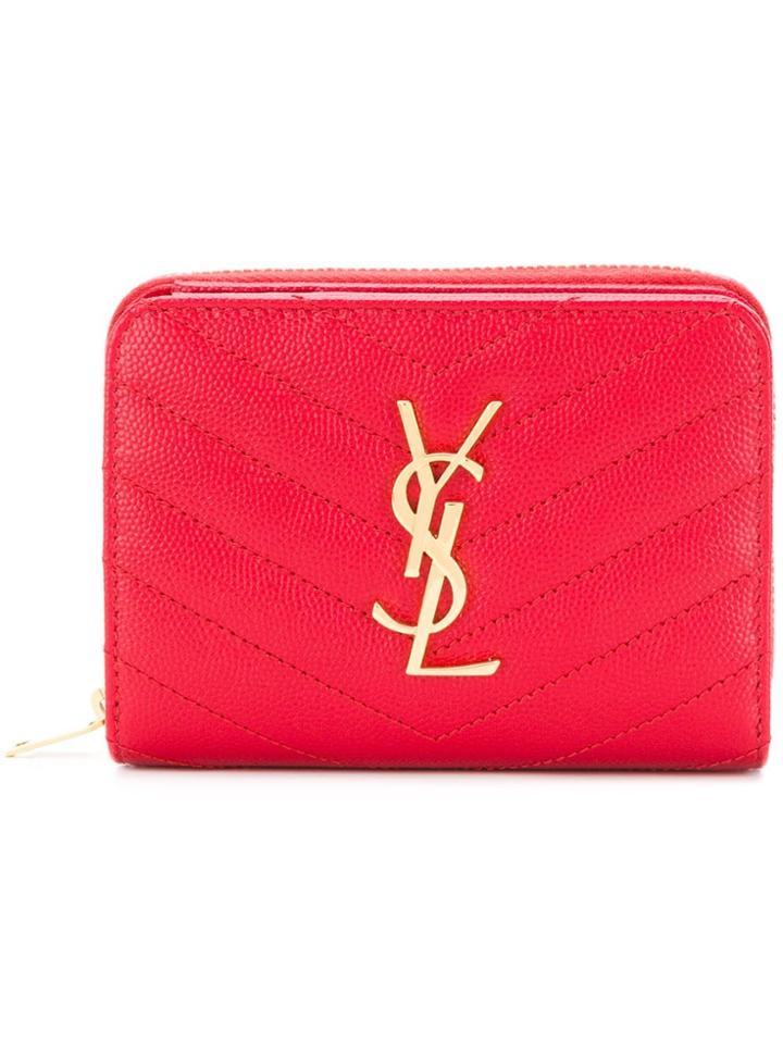 Saint Laurent Logo Wallet - Red
