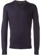 Loro Piana - Fine V Neck Jumper - Men - Cashmere - 52, Blue, Cashmere