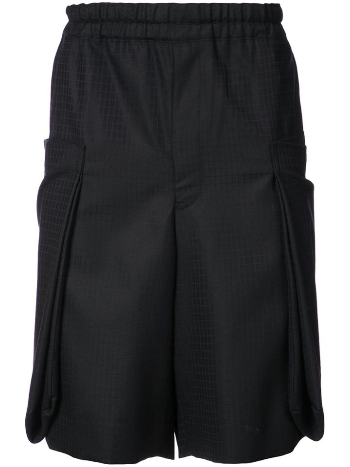 Comme Des Garçons Homme Plus Tailored Patterned Shorts - Black
