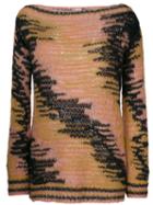 Red Valentino - Contrast Knitted Top - Women - Polyamide/mohair/wool - M, Black, Polyamide/mohair/wool