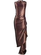 Maticevski Sleeveless Draped Dress - Brown