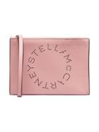 Stella Mccartney Wrist Strap Zipped Faux Leather Clutch - Pink
