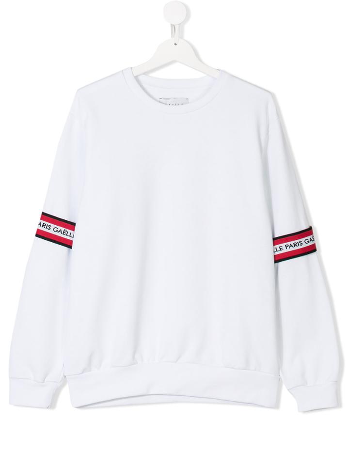 Gaelle Paris Kids Teen Logo Strap Sweatshirt - White