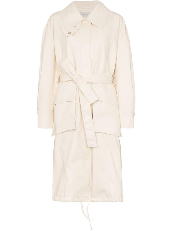 Low Classic Belted Mid-length Trench Coat - White