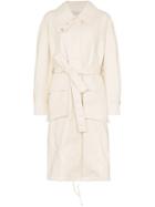 Low Classic Belted Mid-length Trench Coat - White