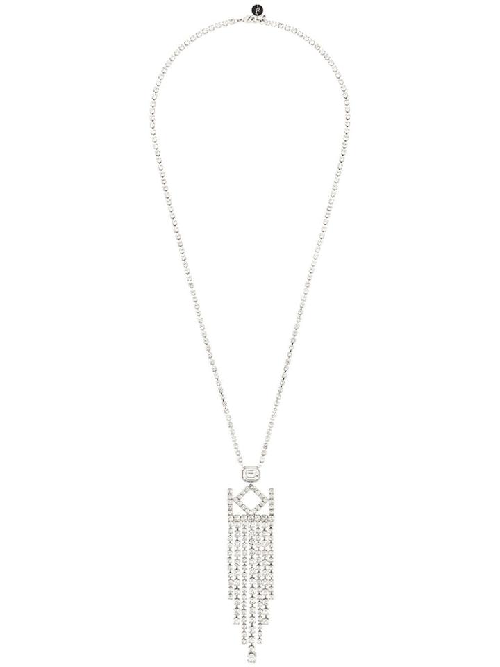 Karl Lagerfeld K/crystal Pendant Necklace - Silver