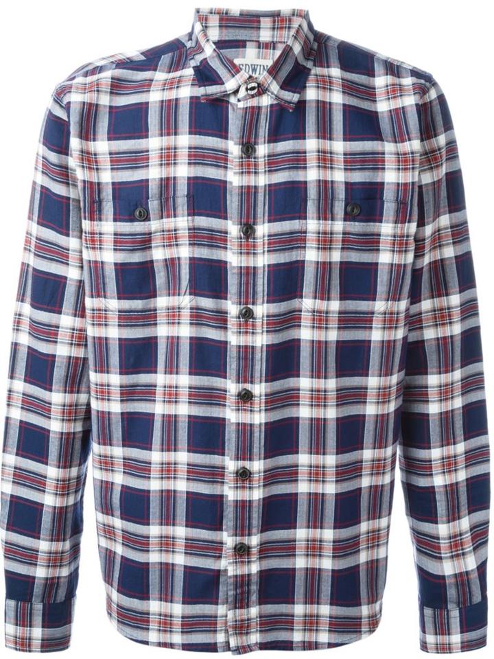 Edwin Plaid Shirt, Men's, Size: Xl, Blue, Cotton