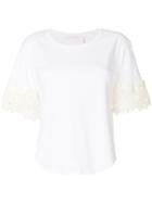 See By Chloé Lace-trimmed T-shirt - White