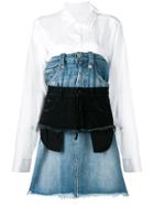 Unravel Project Layered Denim Dress - Blue