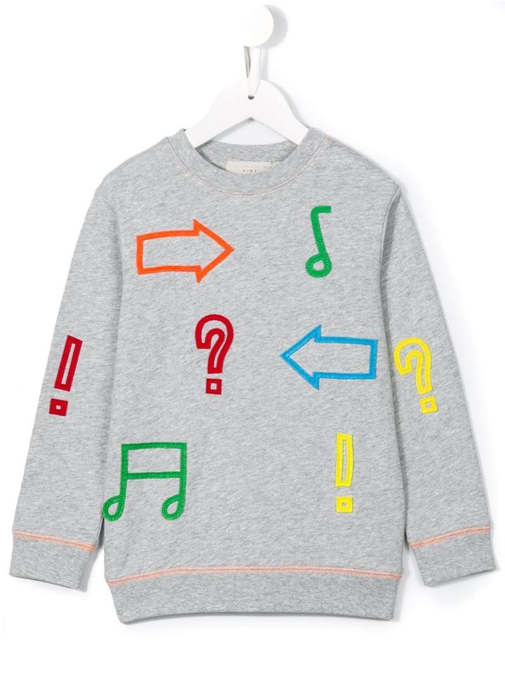 Stella Mccartney Kids Musical Notes Biz Sweatshirt, Boy's, Size: 10 Yrs, Grey