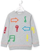 Stella Mccartney Kids Musical Notes Biz Sweatshirt, Boy's, Size: 10 Yrs, Grey