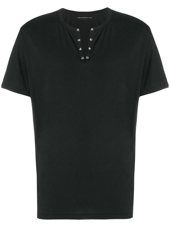 John Varvatos Rivet Neck T-shirt - Black