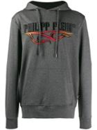 Philipp Plein Logo Flame Hooded Sweatshirt - Grey