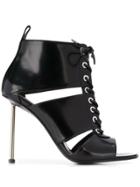 Alexander Mcqueen Lace-up Boot Sandals - Black