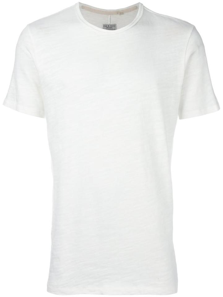 Rag & Bone Round Neck T-shirt, Men's, Size: Medium, White, Cotton