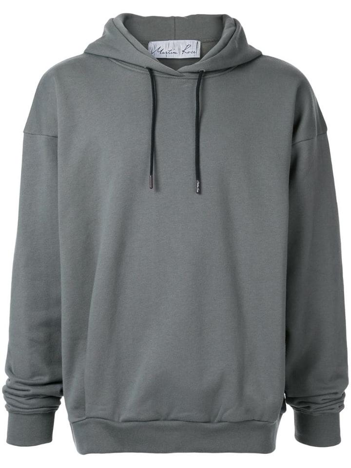 Martine Rose Logo Print Hoodie - Grey