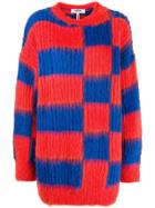 Msgm Oversized Checked Jumper - Red