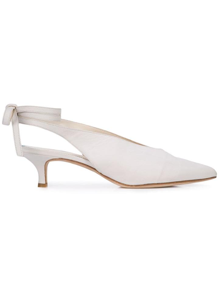 Tibi Lia Tie Pumps - White