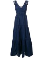 Semicouture Navy Tiered Dress - Blue