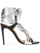 Iro Ankle Tie Stiletto Sandals - Metallic
