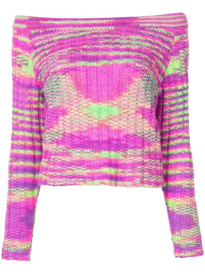 The Elder Statesman Off-the-shoulder Cashmere Sweater - Pink