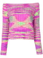 The Elder Statesman Off-the-shoulder Cashmere Sweater - Pink
