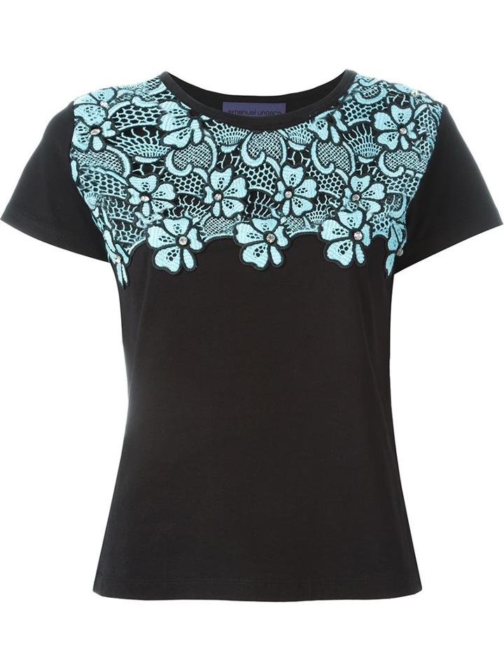 Emanuel Ungaro Blue Flower Motif T-shirt
