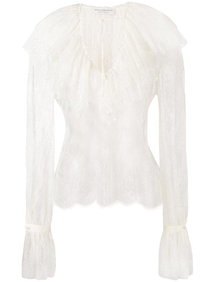 Philosophy Di Lorenzo Serafini Ruffle Lace Blouse - White