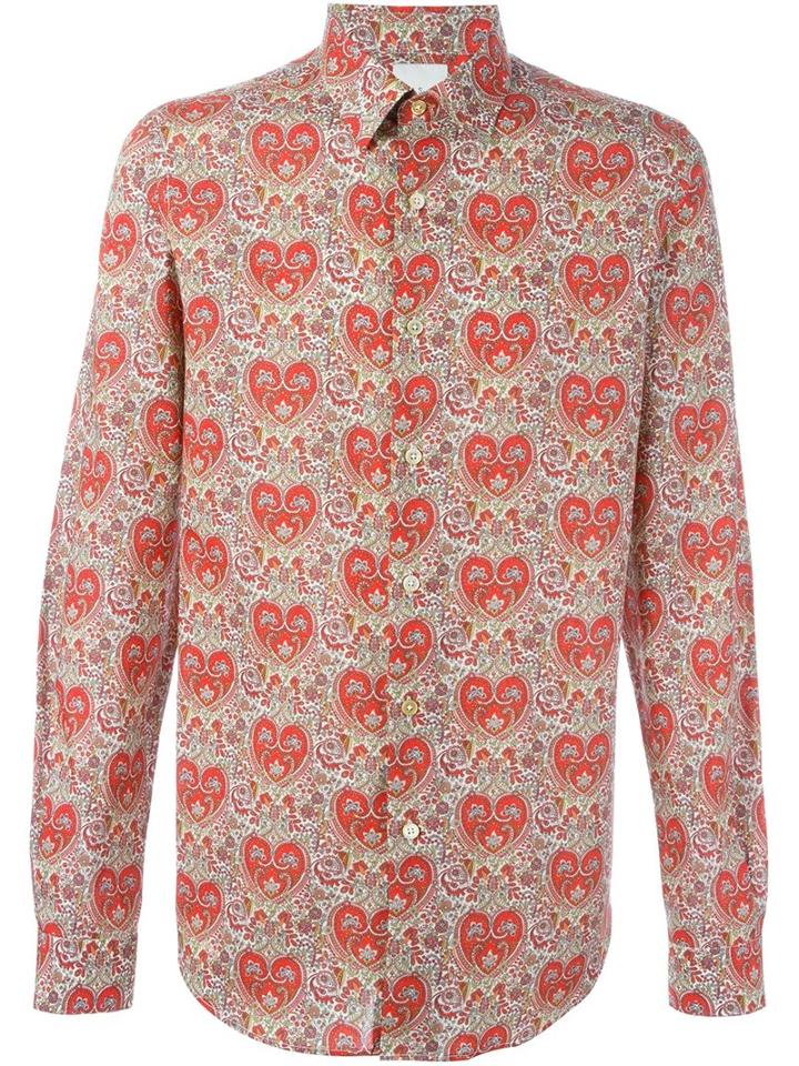 Paul Smith Casual Slim Fit Shirt, Men's, Size: Medium, Red, Cotton