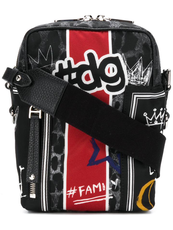 Dolce & Gabbana Printed Style Shoulder Bag - Black