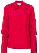 Alexis Pleat Detail Blouse - Red