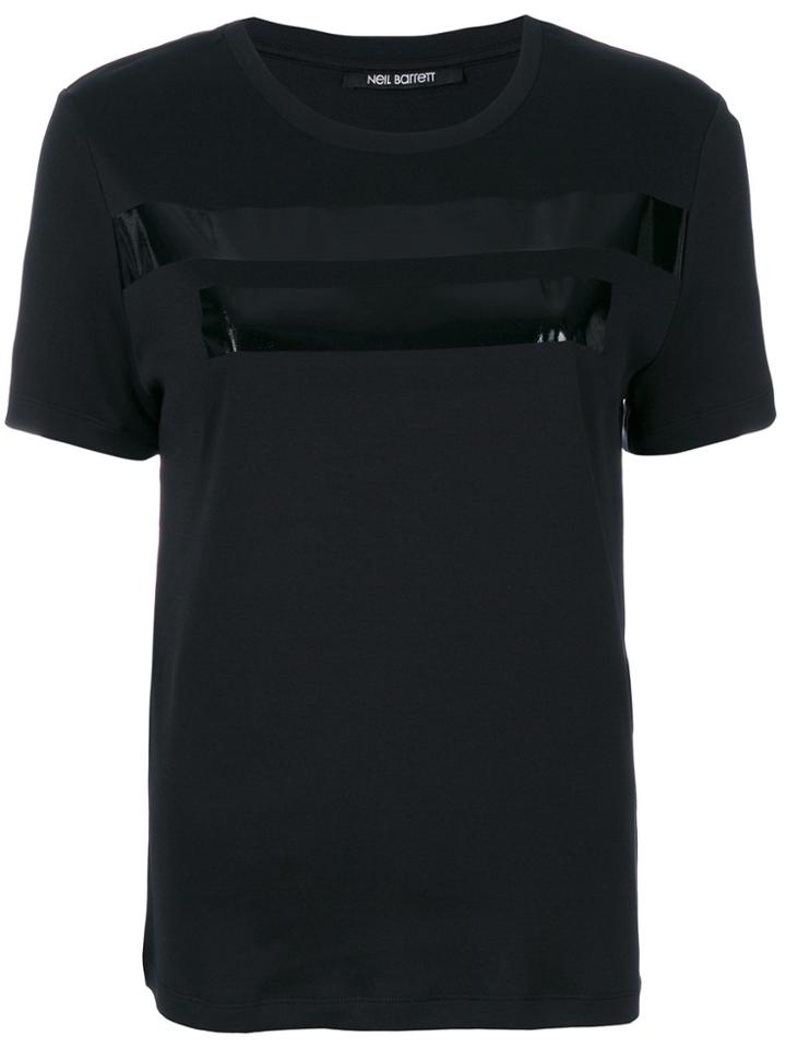 Neil Barrett Patent Striped T-shirt - Black