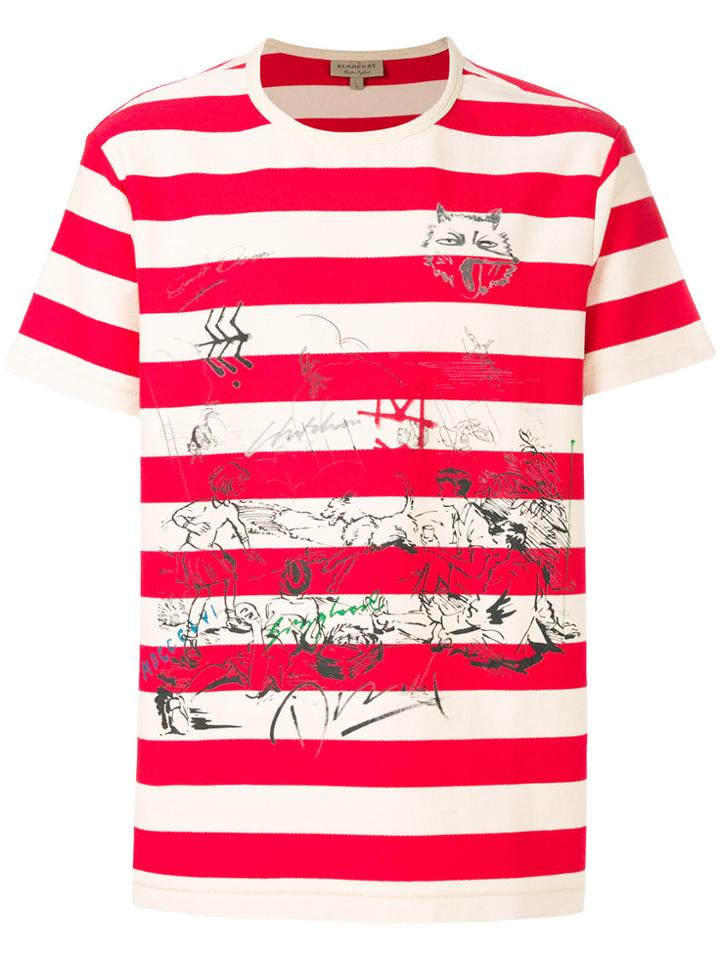 Burberry Striped T-shirt - Red