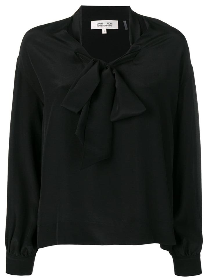 Dvf Diane Von Furstenberg Pussy Bow Blouse - Black