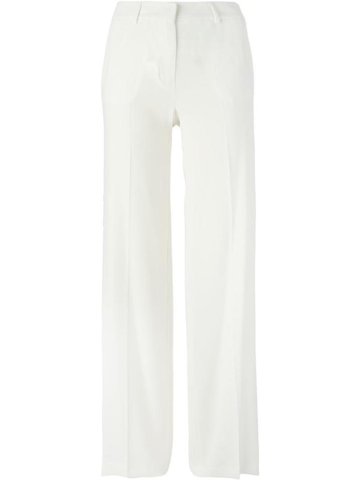 Alberto Biani 'manager' Palazzo Trousers, Women's, Size: 40, White, Triacetate/polyester/acetate/cupro