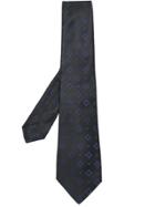 Kiton Pattern Embroidered Tie - Black