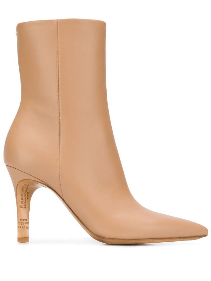 Maison Margiela Logo Heeled Ankle Boots - Neutrals