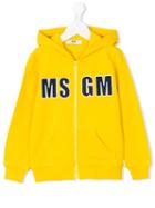 Msgm Kids - Logo Print Hoodie - Kids - Cotton - 12 Yrs, Yellow/orange