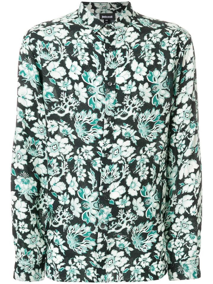 Just Cavalli Floral Printed Shirt - Black