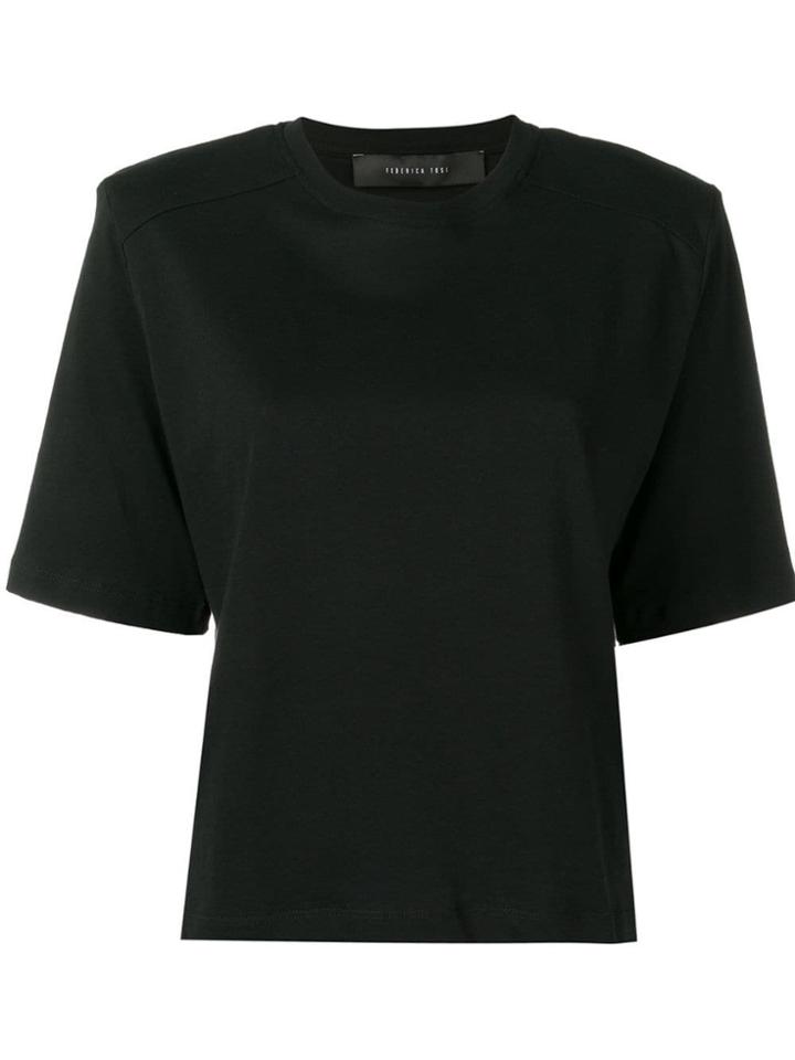 Federica Tosi Padded Shoulder T-shirt - Black