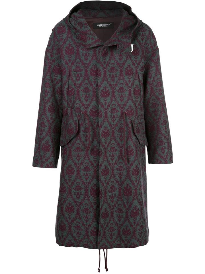 Undercover All-over Print Hooded Jacket - Blue