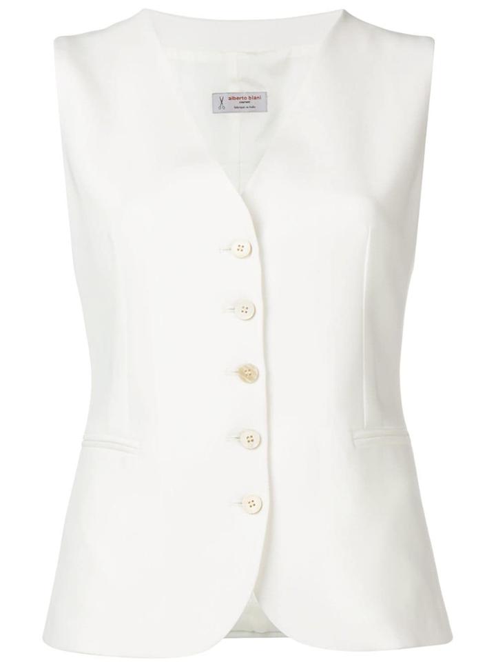 Alberto Biani Fitted Waistcoat - White