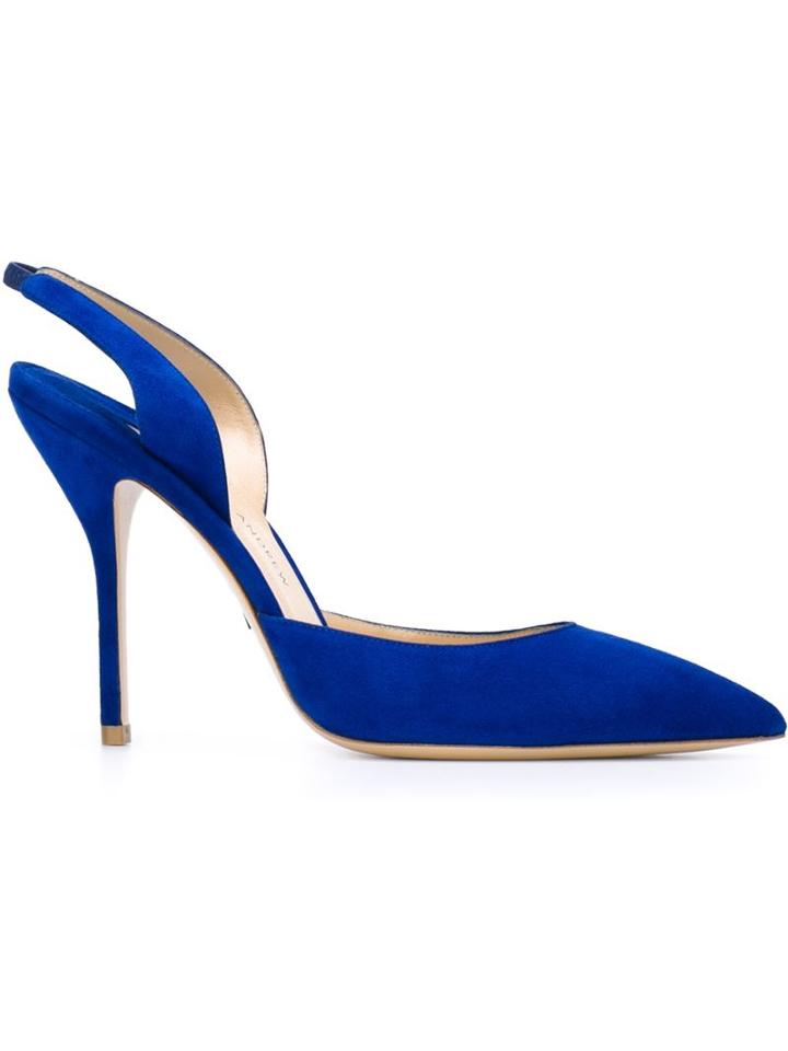Paul Andrew Passion Pumps, Women's, Size: 39, Blue, Suede/leather
